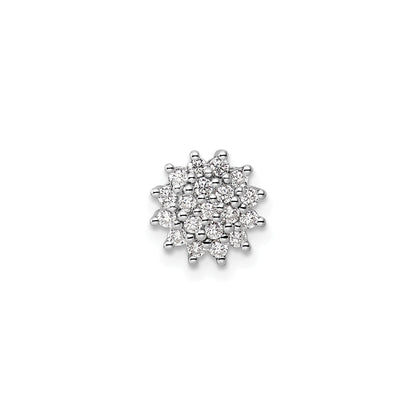 14k Gold 1/4 carat Lab Grown Diamond Cluster Chain Slide Pendant