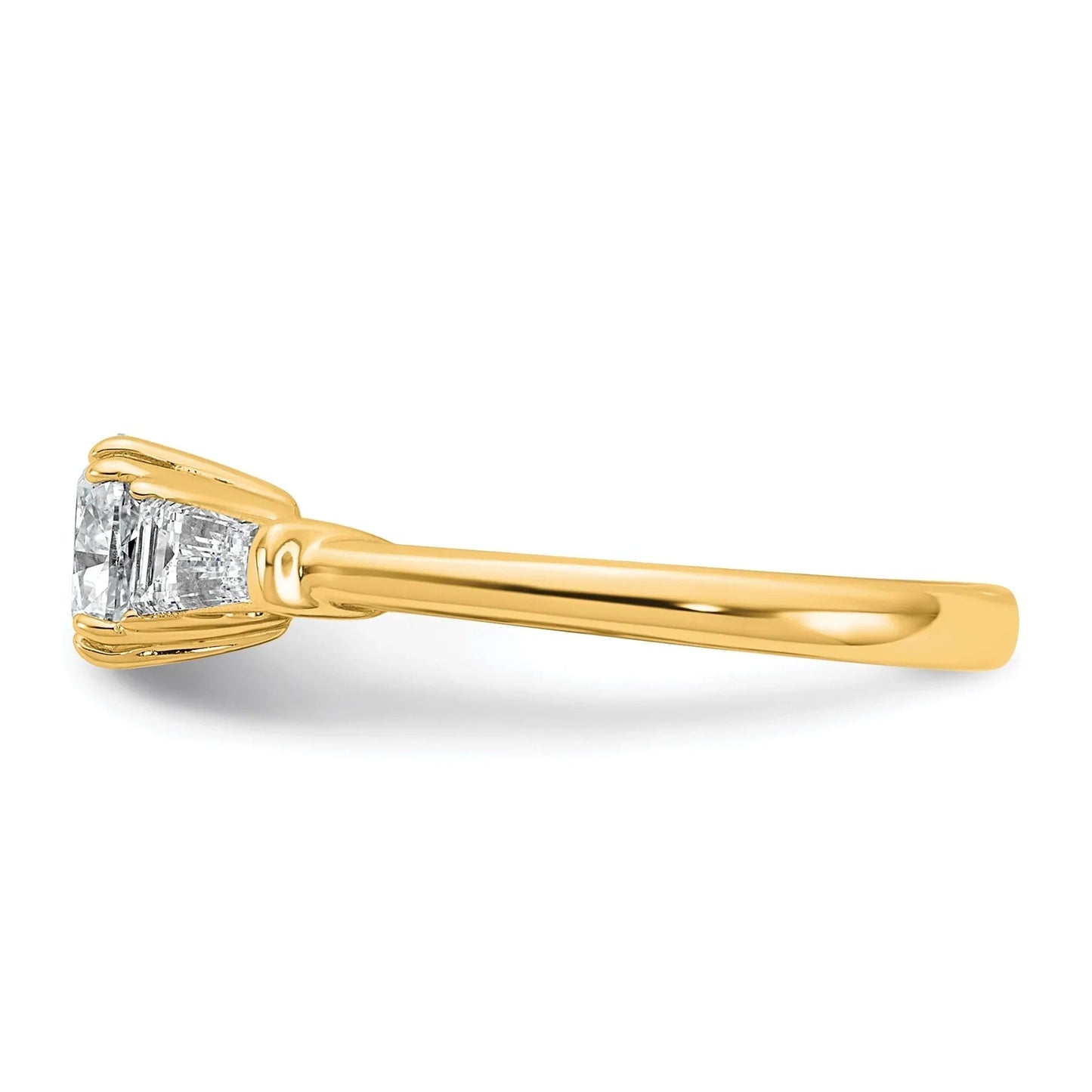 Lab Grown Diamond Princess & Half-Moon 3-Stone Bridal Ring
