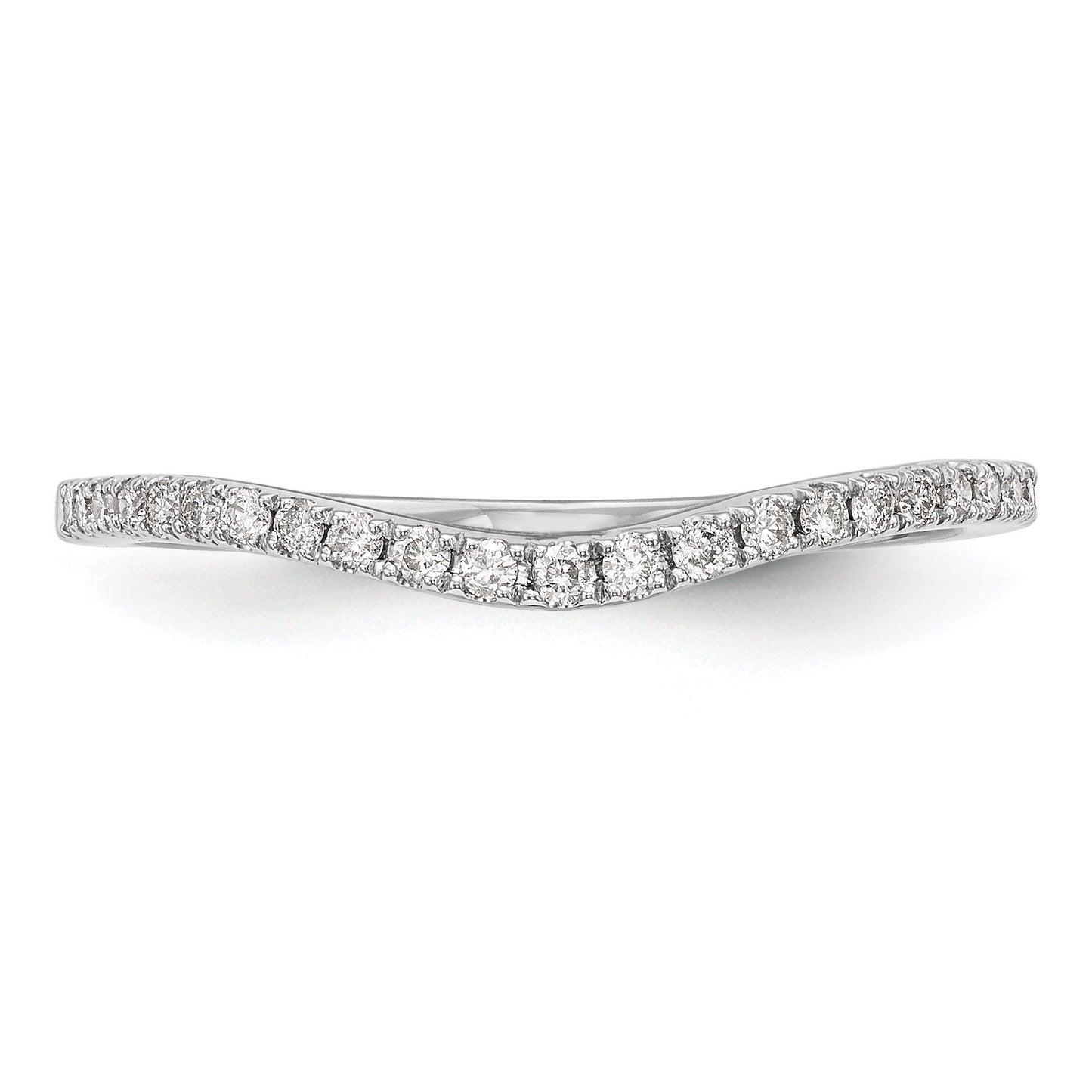 0.12 Ct Round Lab Diamond Pavé 14K White Gold Curved Wedding Enhancer Band