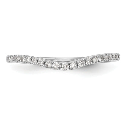 0.12 Ct Round Lab Diamond Pavé 14K White Gold Curved Wedding Enhancer Band
