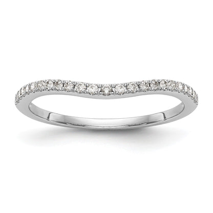 0.12 Ct Round Lab Diamond Pavé 14K White Gold Curved Wedding Enhancer Band