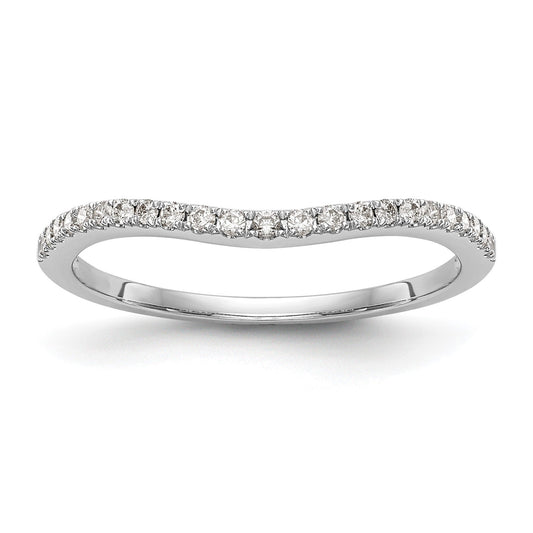 0.12 Ct Round Lab Diamond Pavé 14K White Gold Curved Wedding Enhancer Band