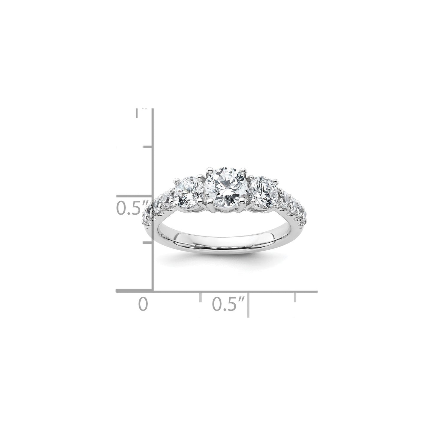 14k Gold Lab Grown Diamond 3-Stone Engagement Ring
