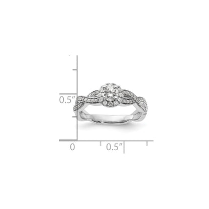 White Gold Lab Grown Diamond Round Halo Infinity Engagement Ring 0.75 ct