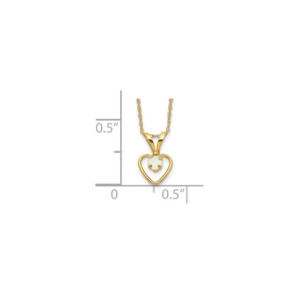 10k Yellow Gold Heart in Heart Birthstone Necklace