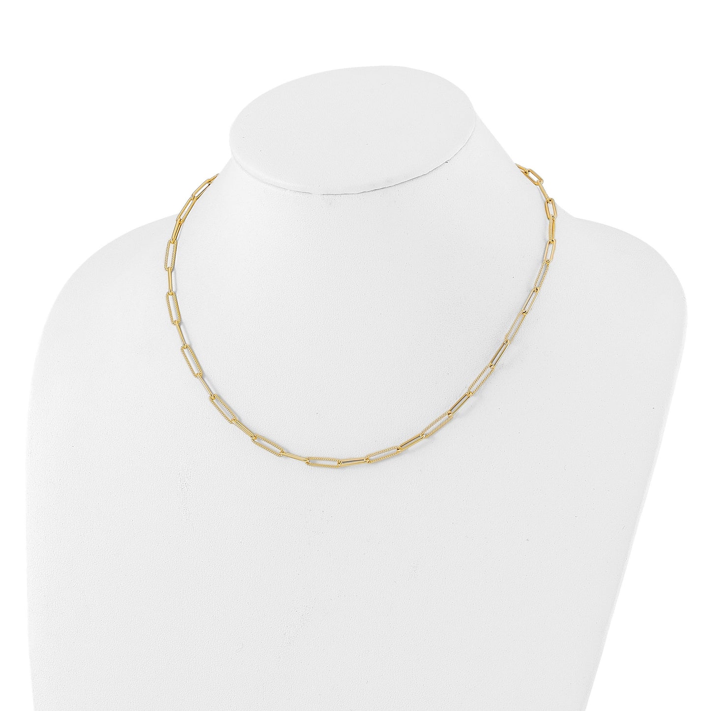 10K Yellow Gold Paperclip Link Chain Necklace