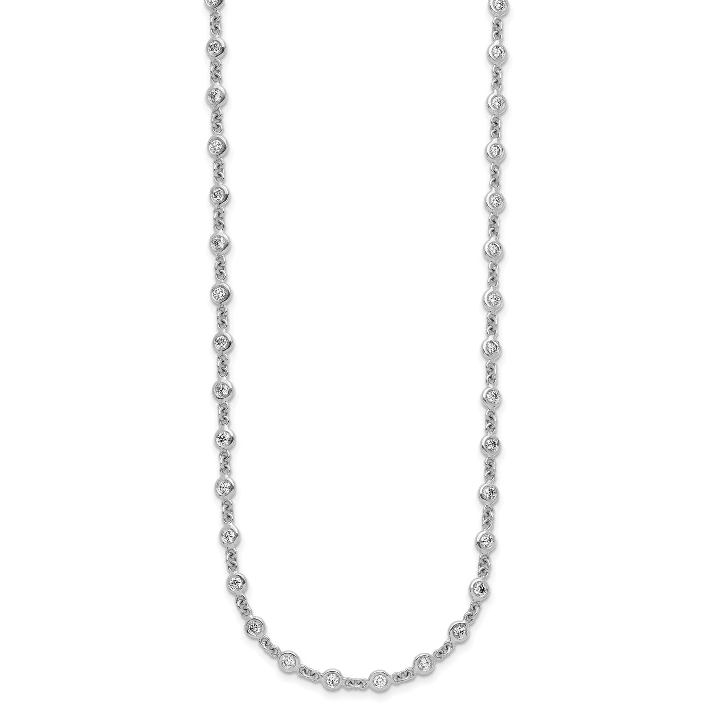 18K White Gold Lab Grown Diamond Stations Necklace