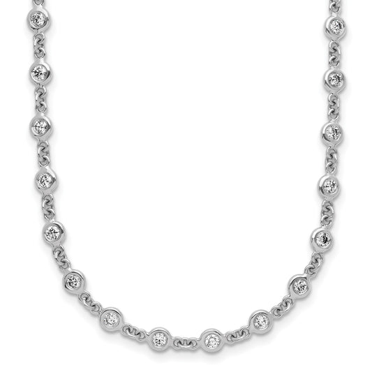 18K White Gold Lab Grown Diamond Stations Necklace