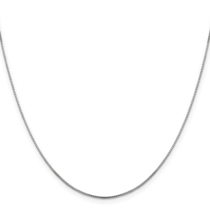 1 mm Octagonal 14K White Gold Box Chain 16 inch