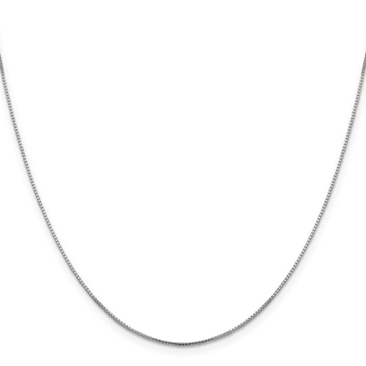 1 mm Octagonal 14K White Gold Box Chain 16 inch