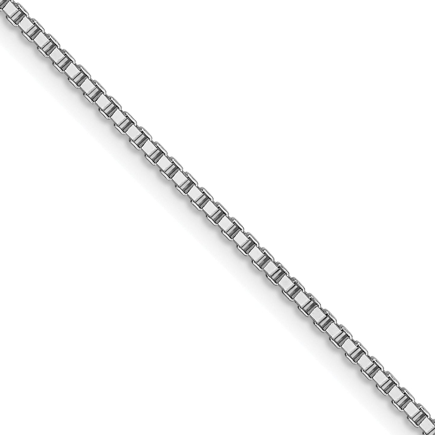 10k White Gold 1 mm Box Chain 16 inch