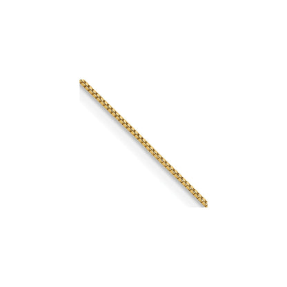 0.5 mm 14k Solid Gold Box Link Chain For Women