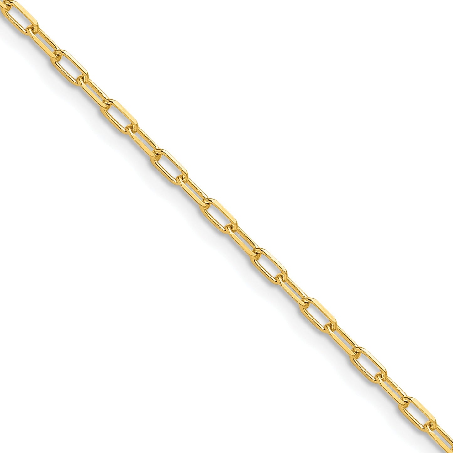 2.2mm Solid Beveled Diamond Cut Paperclip Chain 14k Yellow Gold