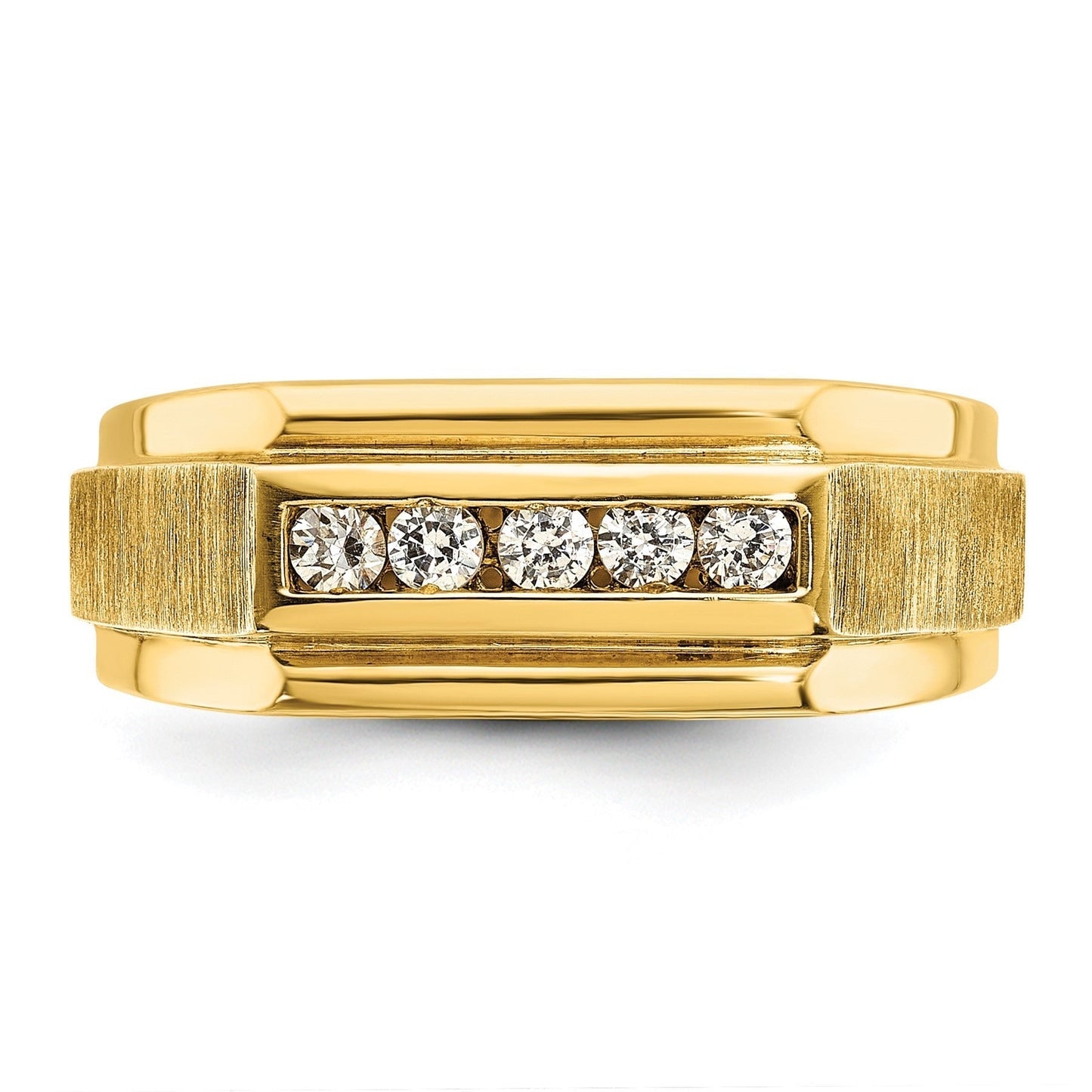 14k 1/4 carat Lab Grown Diamond Five Stone Men's Ring