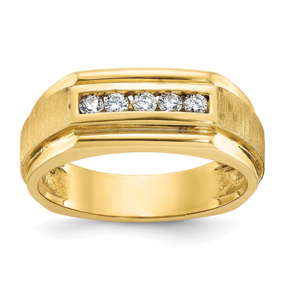 14k 1/4 carat Lab Grown Diamond Five Stone Men's Ring