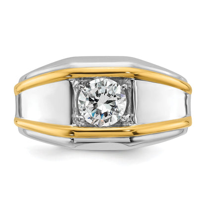14k Two-tone 1 carat Lab Grown Diamond Men's Solitaire Ring