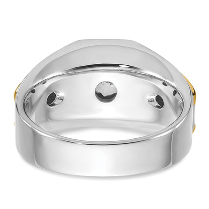 14k Two-tone 1 carat Lab Grown Diamond Men's Solitaire Ring