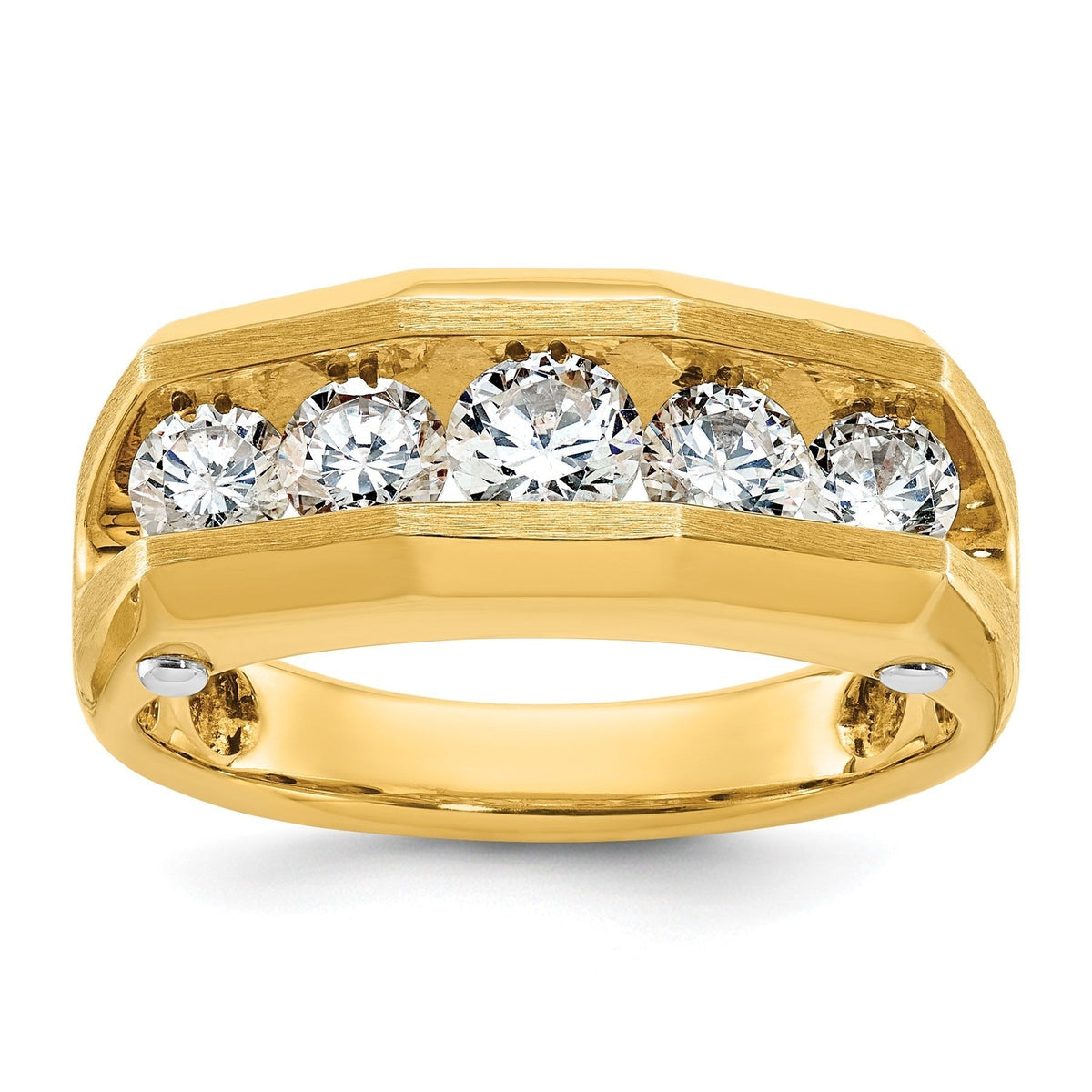 14k Gold 1 1/2 carat Lab Grown Diamond Five Stone Ring