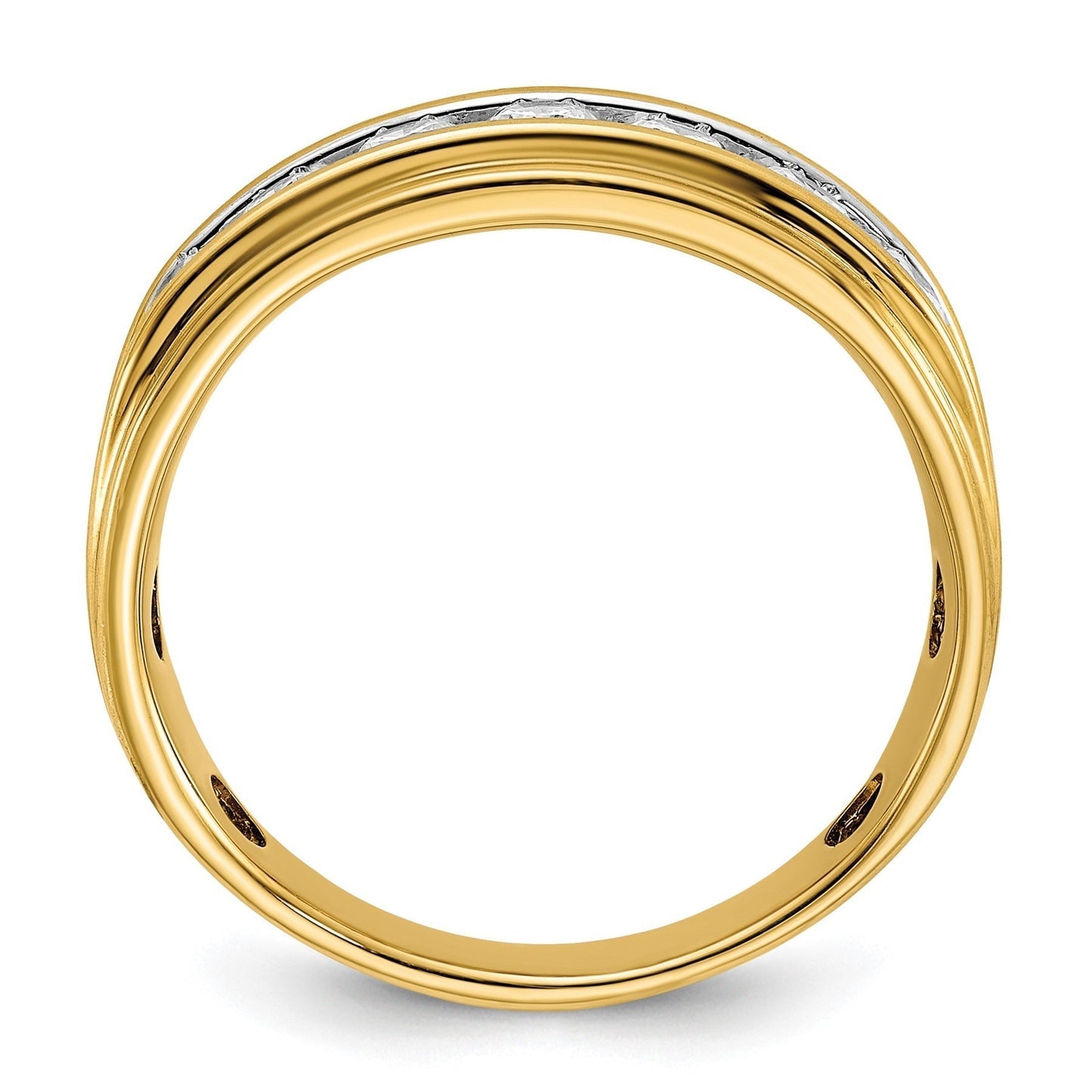 14k Gold 1 carat Lab Grown Diamond Seven Stone Men's Ring