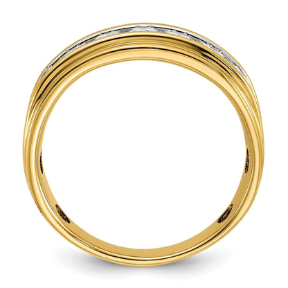 14k Gold 1 carat Lab Grown Diamond Seven Stone Men's Ring