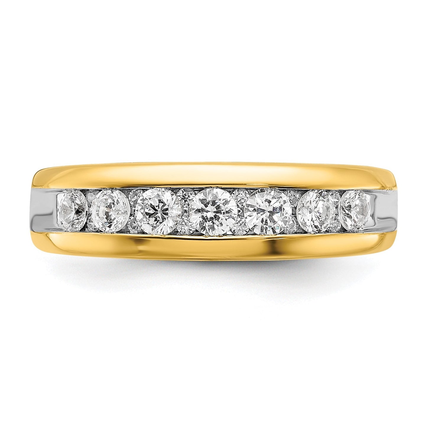 14k Gold 1 1/2 carat Lab Grown Diamond Seven Stone Men's Ring