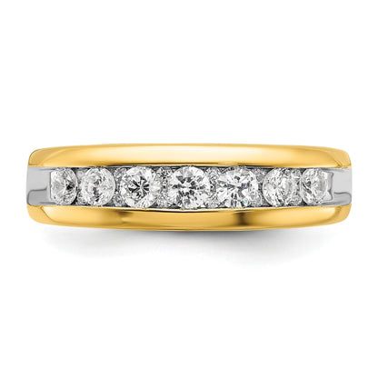 14k Gold 1 1/2 carat Lab Grown Diamond Seven Stone Men's Ring
