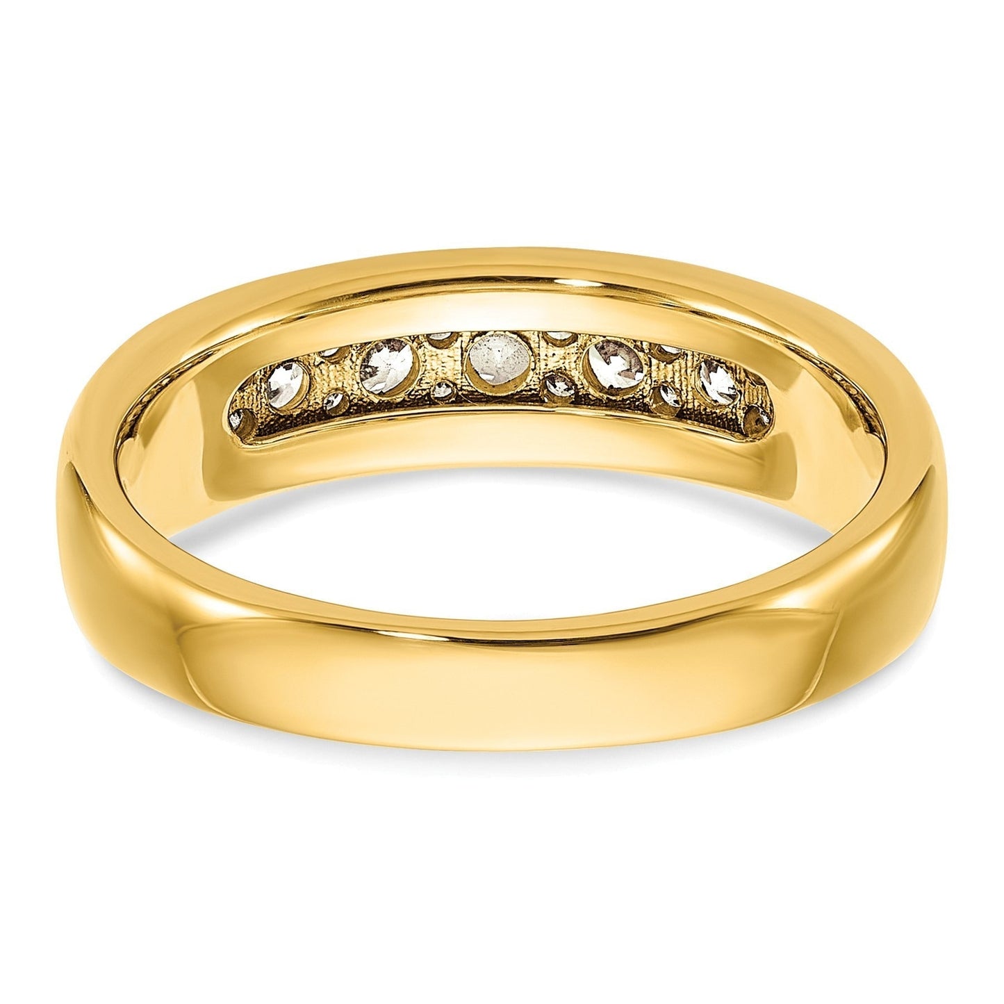 14k Gold 1 1/2 carat Lab Grown Diamond Seven Stone Men's Ring