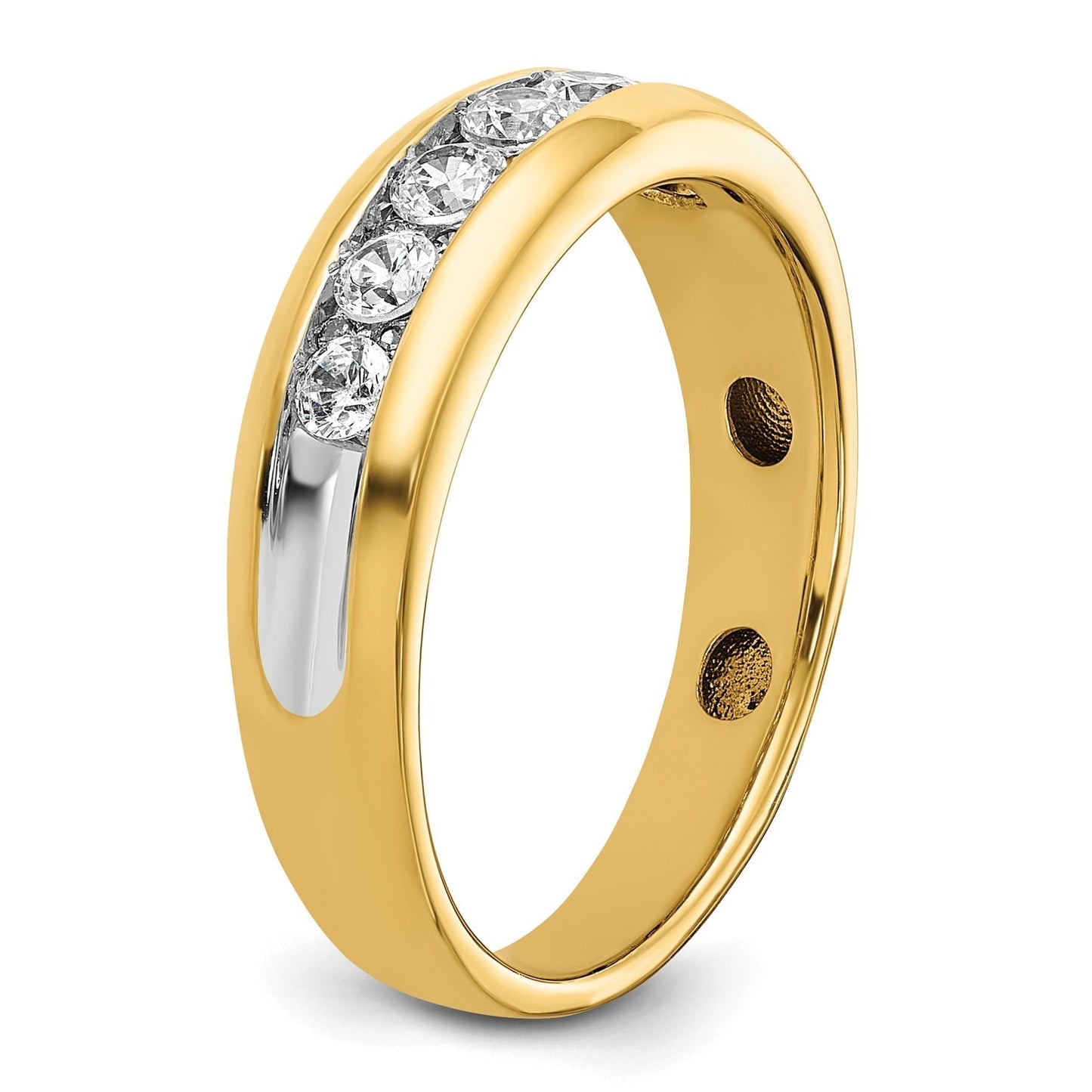14k Gold 1 1/2 carat Lab Grown Diamond Seven Stone Men's Ring