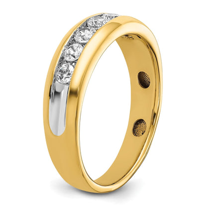 14k Gold 1 1/2 carat Lab Grown Diamond Seven Stone Men's Ring