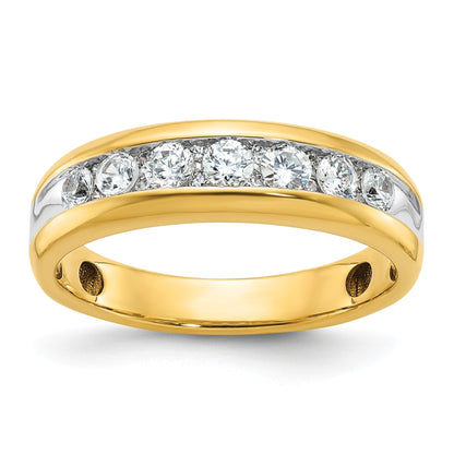 14k Gold 1 1/2 carat Lab Grown Diamond Seven Stone Men's Ring