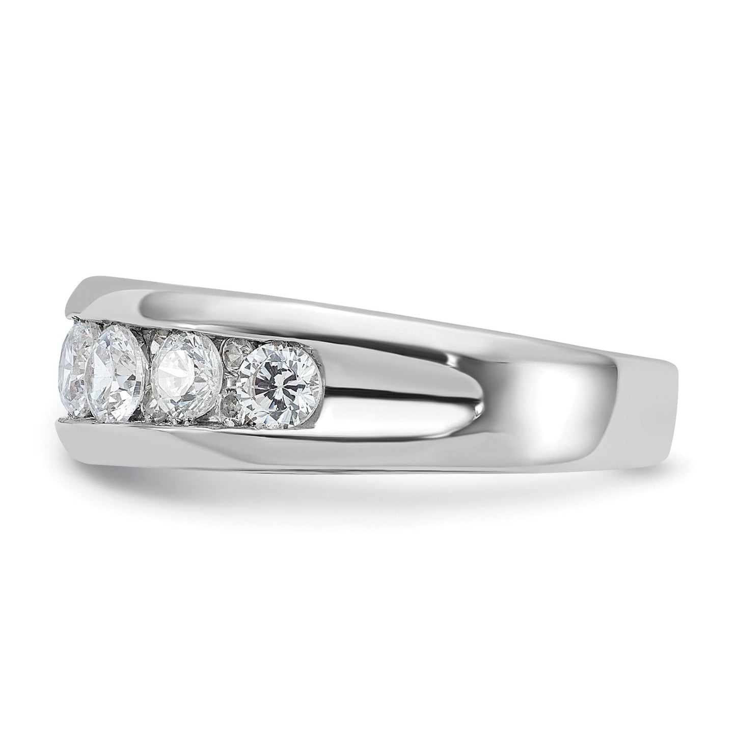 14k White Gold Seven Stone Men's Ring Mounting