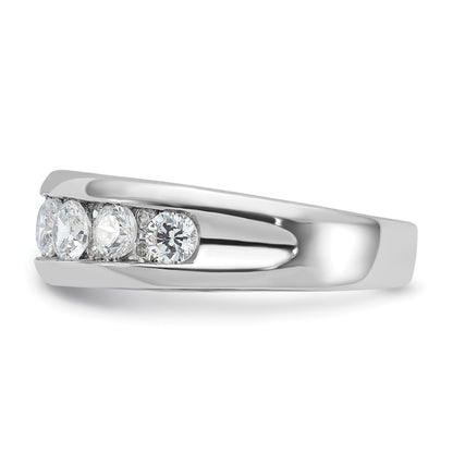 14k White Gold Seven Stone Men's Ring Mounting