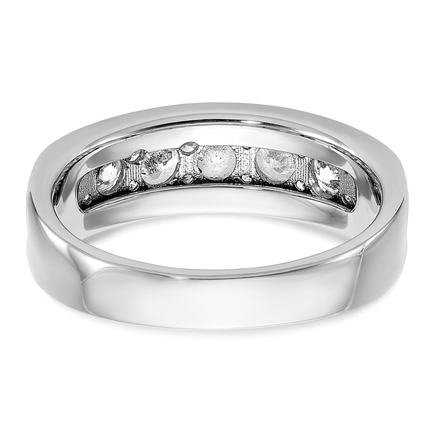14k White Gold Seven Stone Men's Ring Mounting