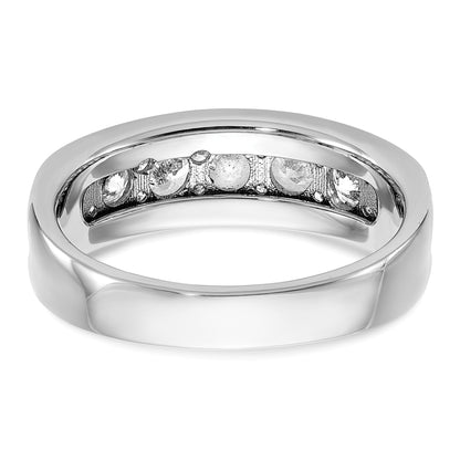 14k White Gold Seven Stone Men's Ring Mounting