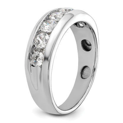 14k White Gold Seven Stone Men's Ring Mounting