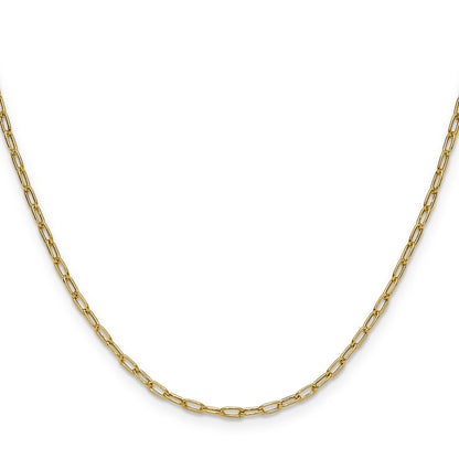 14k Yellow Gold 2.2mm Semi-Solid Beveled Paperclip Chain