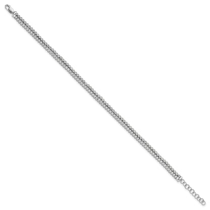 14k White Gold 7/8 Carat Lab Grown Diamond Double Strand Bracelet