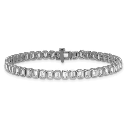 14K Gold  Lab Diamond Emerald Tennis Bracelets 6 1/2 carat