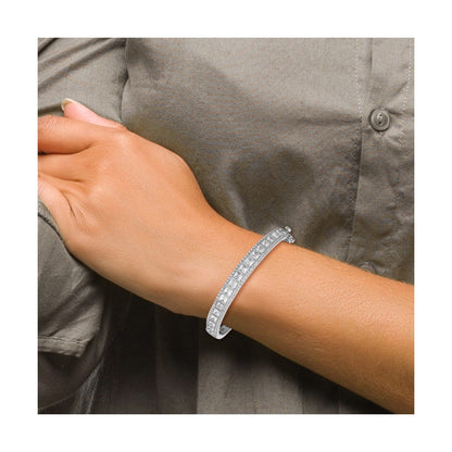 14k White Gold 5 carat Lab Grown Diamond Bangle Bracelet