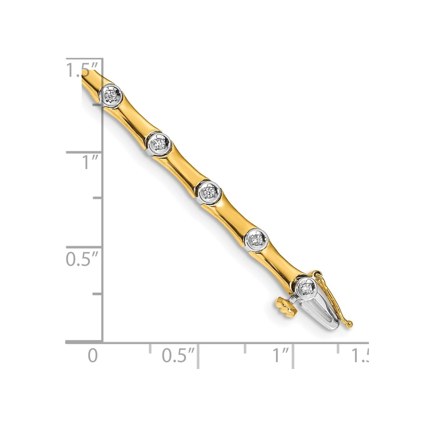 14k Two Tone Gold 1/4 Carat Lab Diamond Bracelet