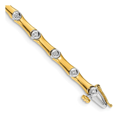 14k Two Tone Gold 1/4 Carat Lab Diamond Bracelet
