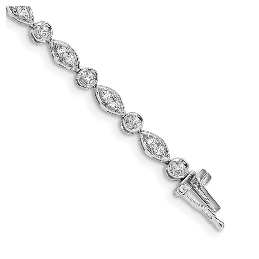 14k White Gold 3/4 Carat Lab Diamond Fancy Bracelet