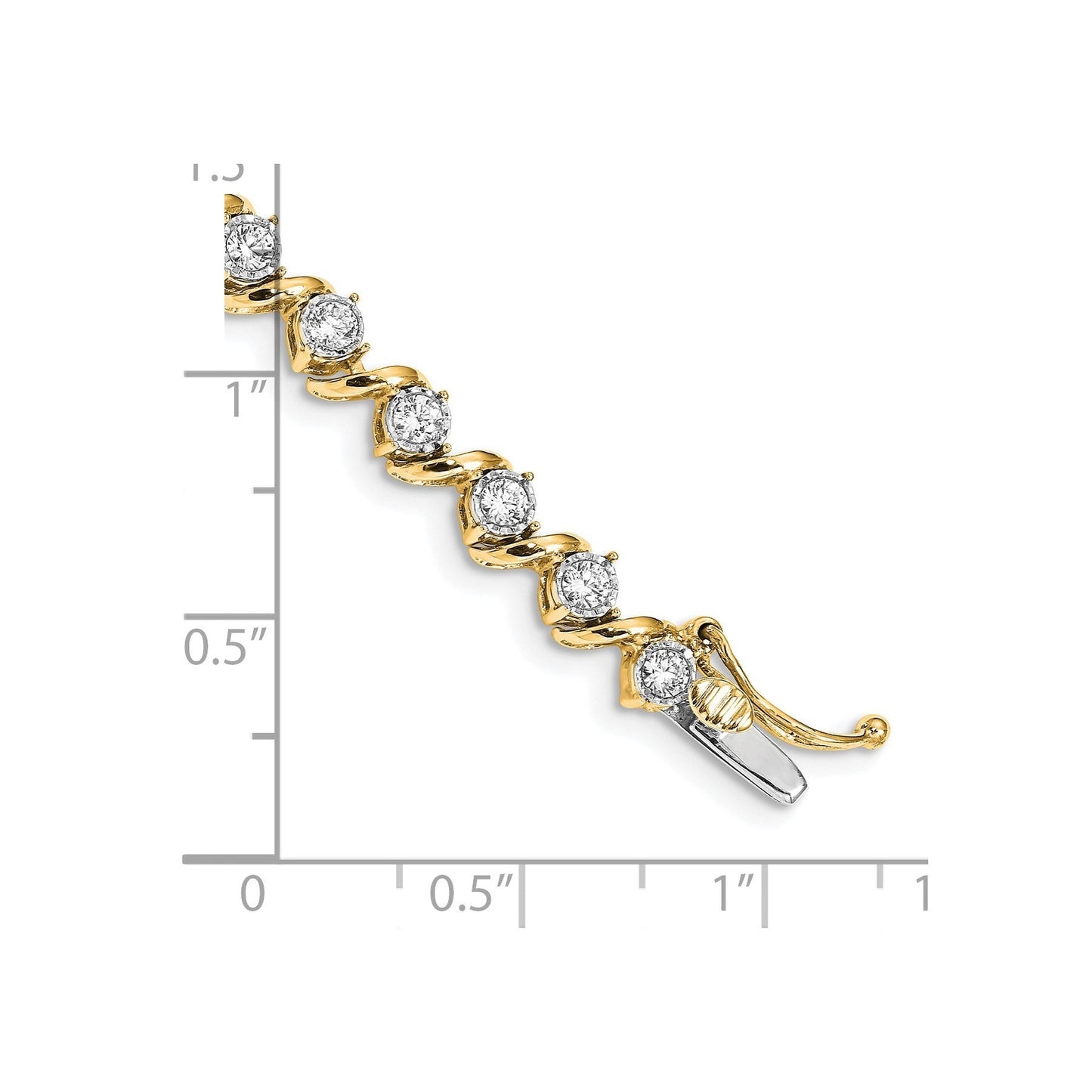 14k Yellow Gold Lab Grown Diamond Fancy Tennis Bracelet