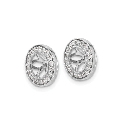 14k White Gold Lab Grown Diamond 6.5 mm Earring Jacket
