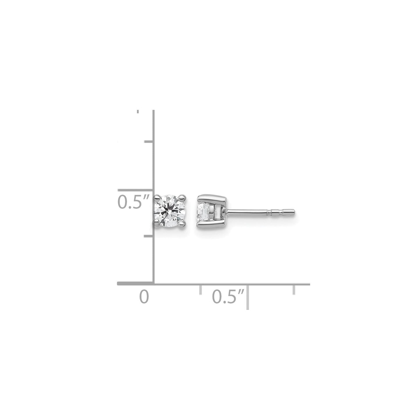 14K White Gold Round Lab Grown Diamond Stud Earrings
