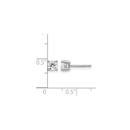 14K White Gold Round Lab Grown Diamond Stud Earrings