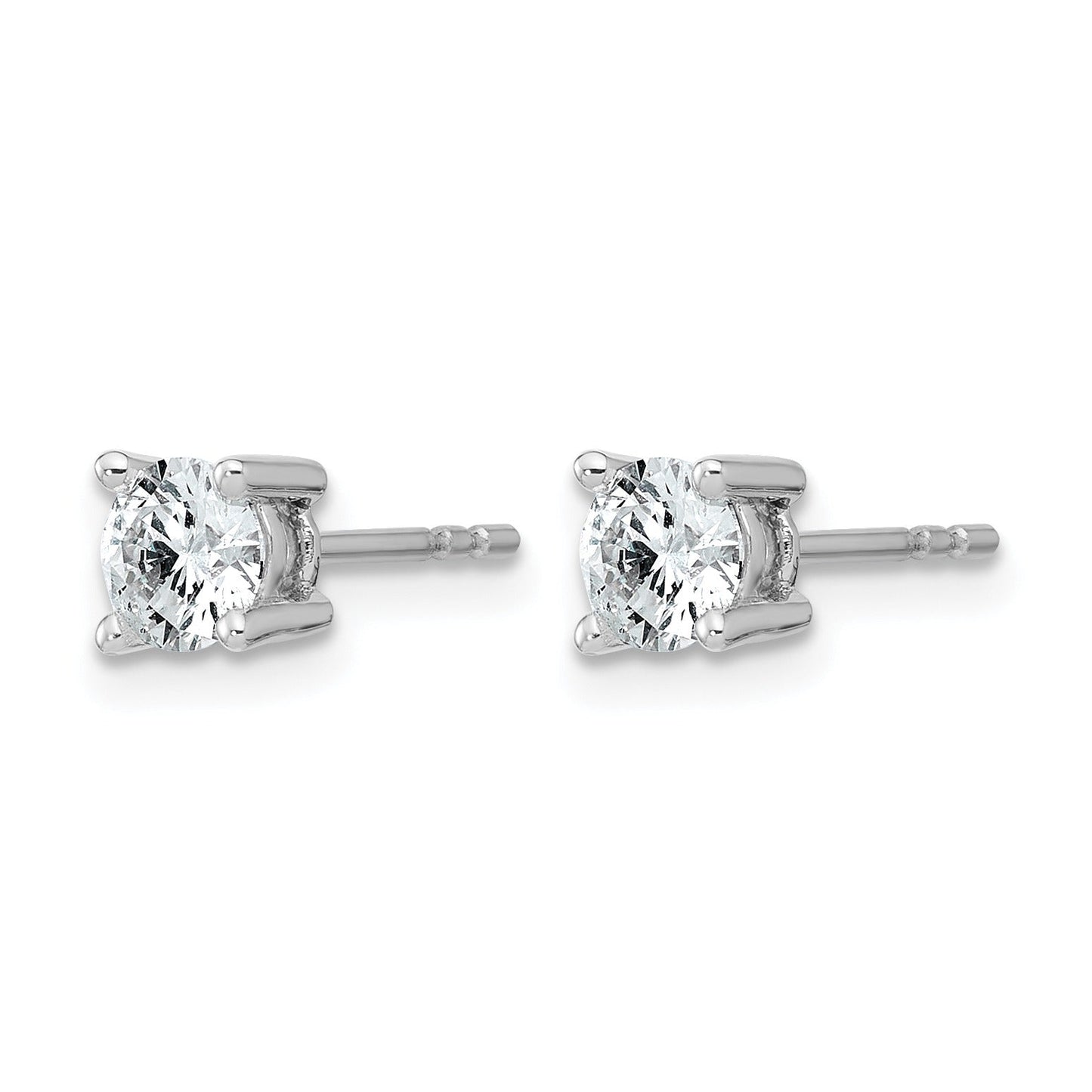 14K White Gold Round Lab Grown Diamond Stud Earrings