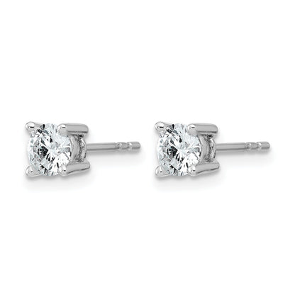 14K White Gold Round Lab Grown Diamond Stud Earrings