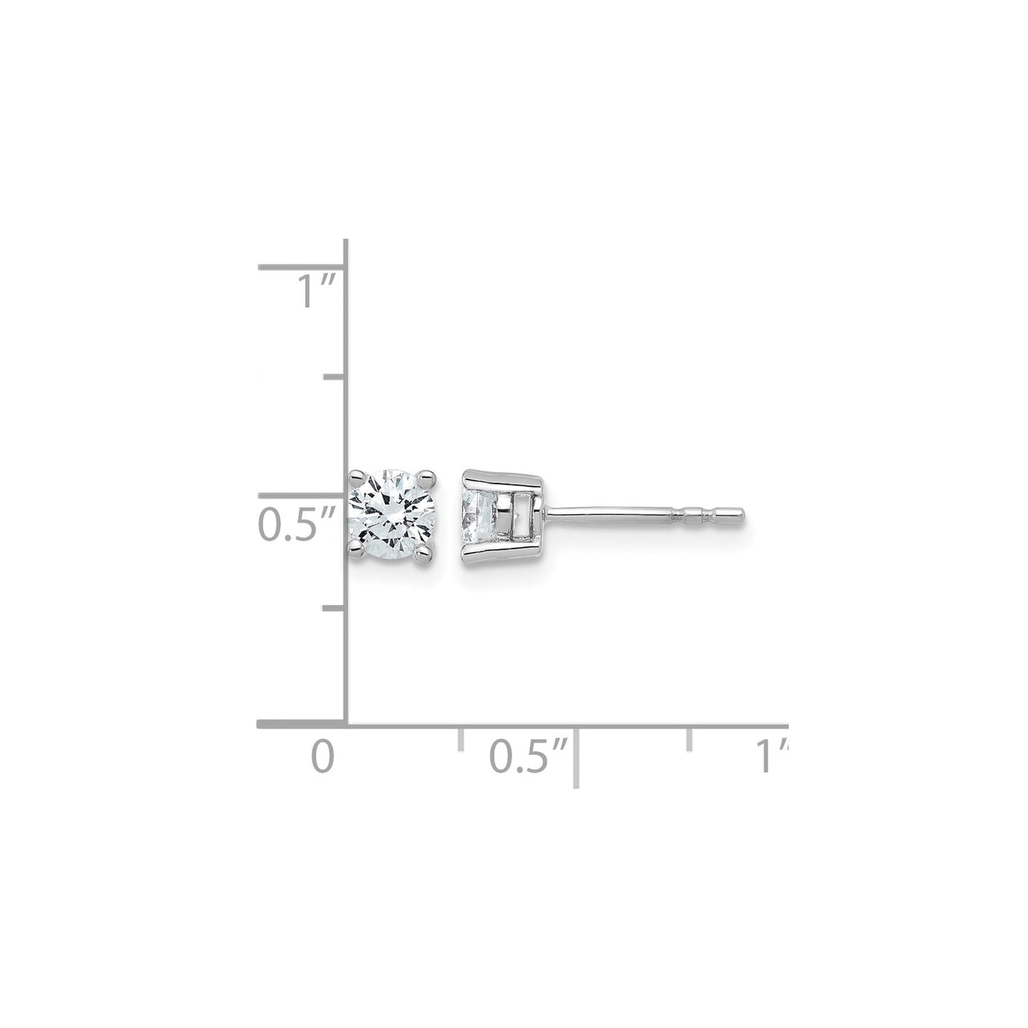 14k White Gold Lab Grown Diamond Round Shaped Stud Earrings