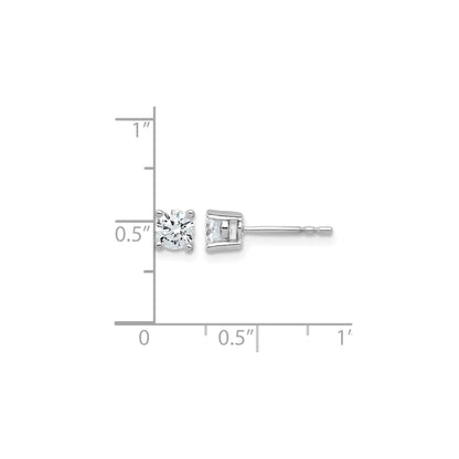 14k White Gold Lab Grown Diamond Round Shaped Stud Earrings